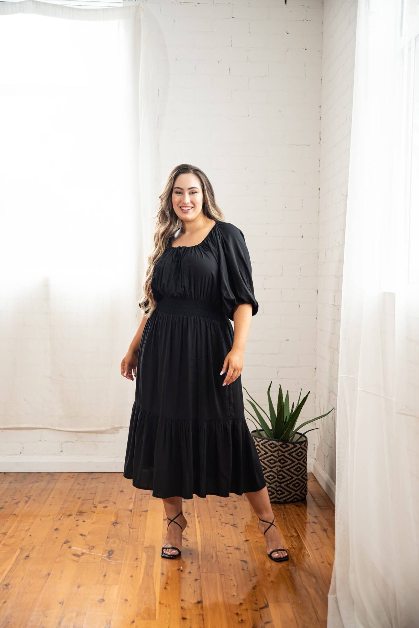 Diana Prairie Dress in Black