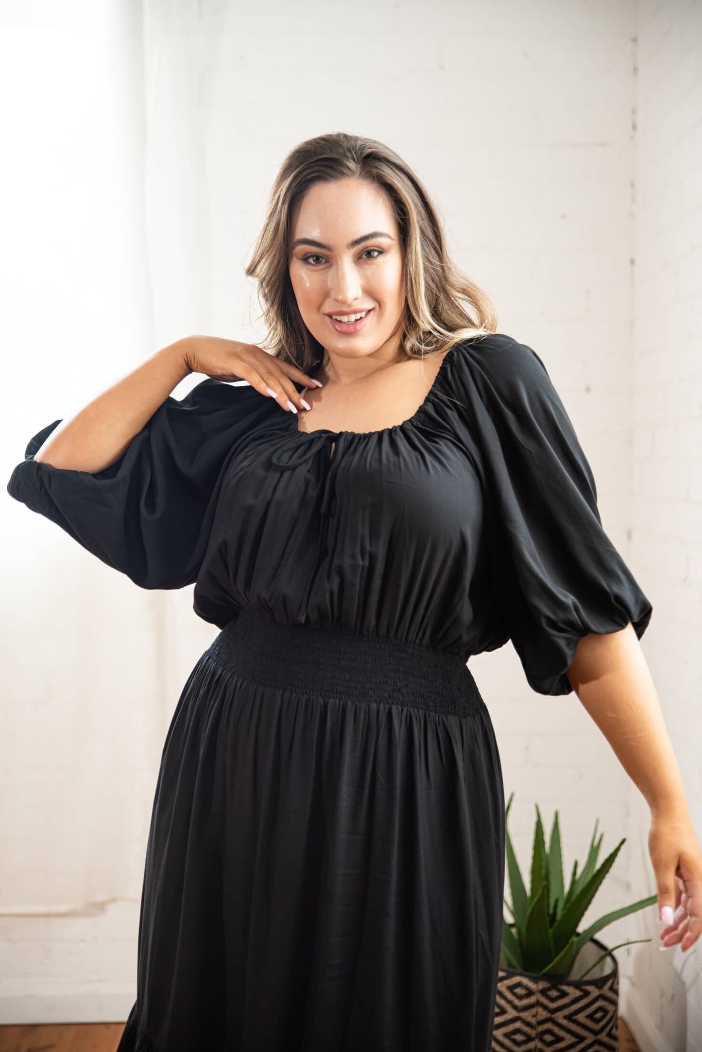 Diana Prairie Dress in Black