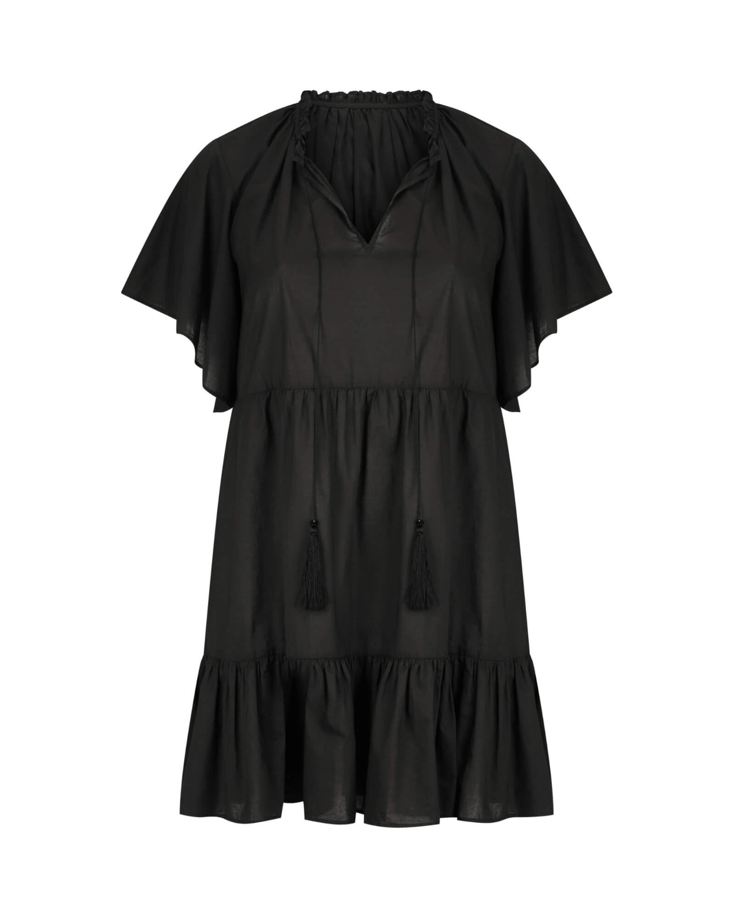 Jamie Short Sleeve Play Dress in Black