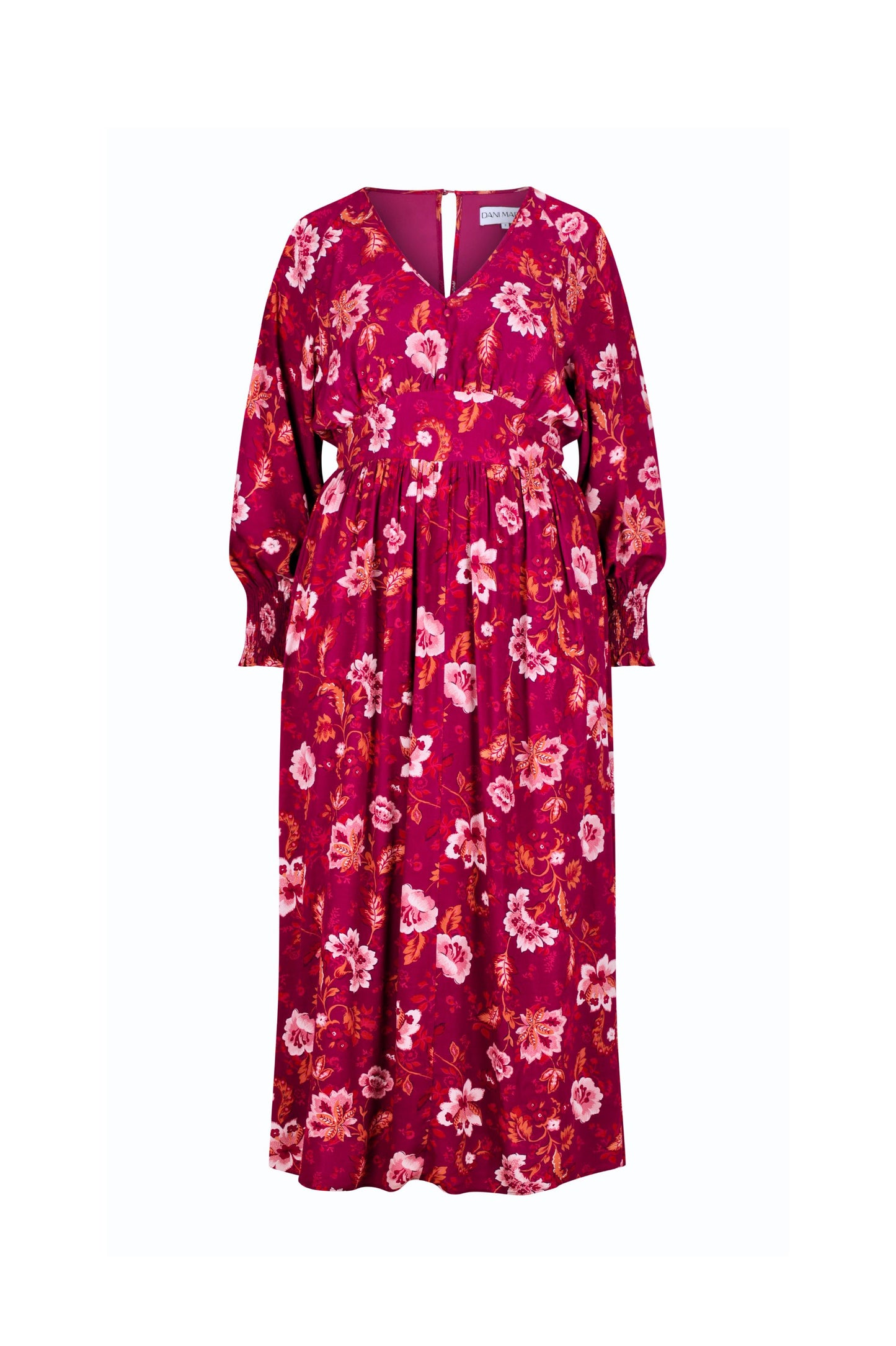 Rebecca Long Sleeve Maxi Dress in Bordeaux