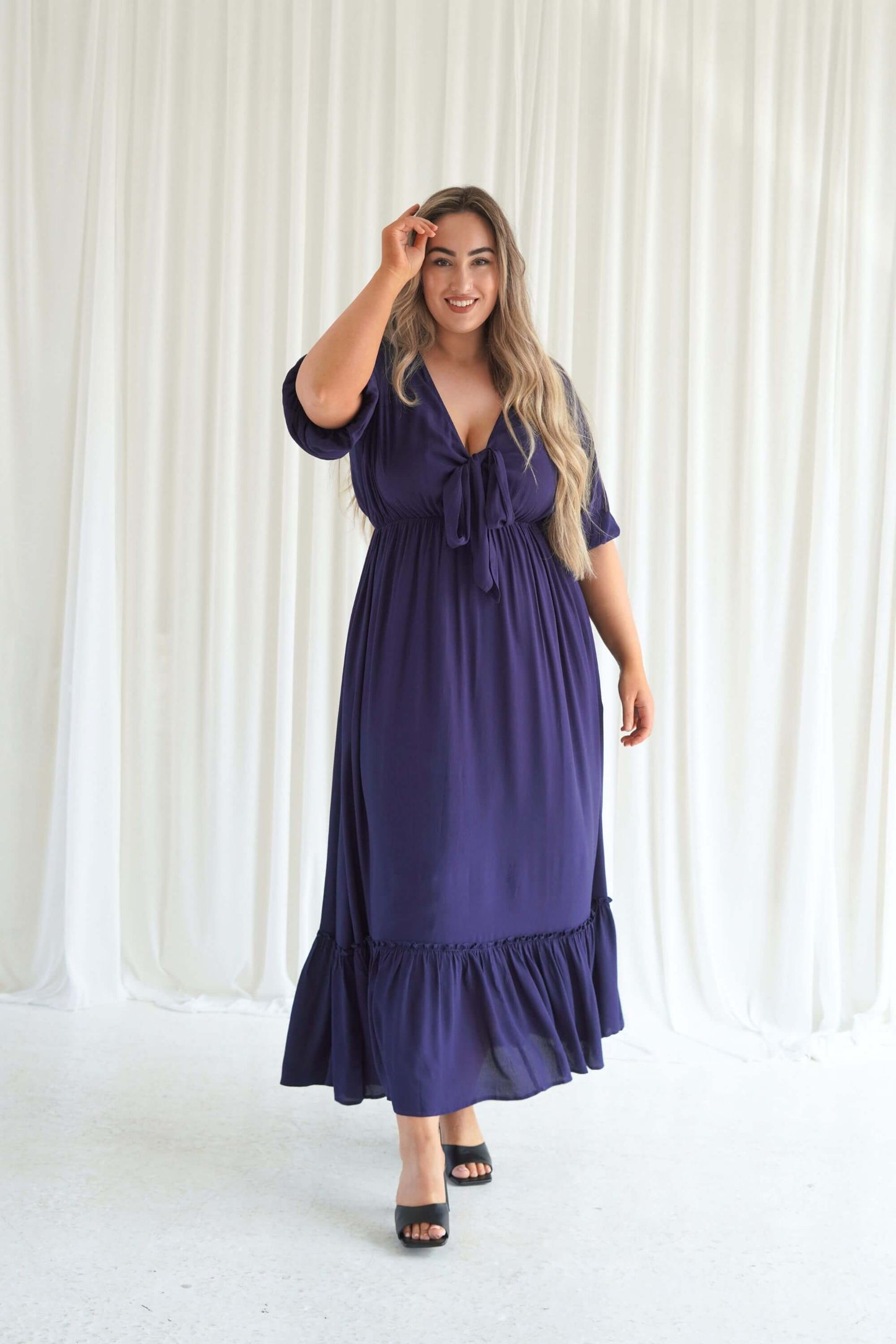 Tara Maxi Dress in Navy