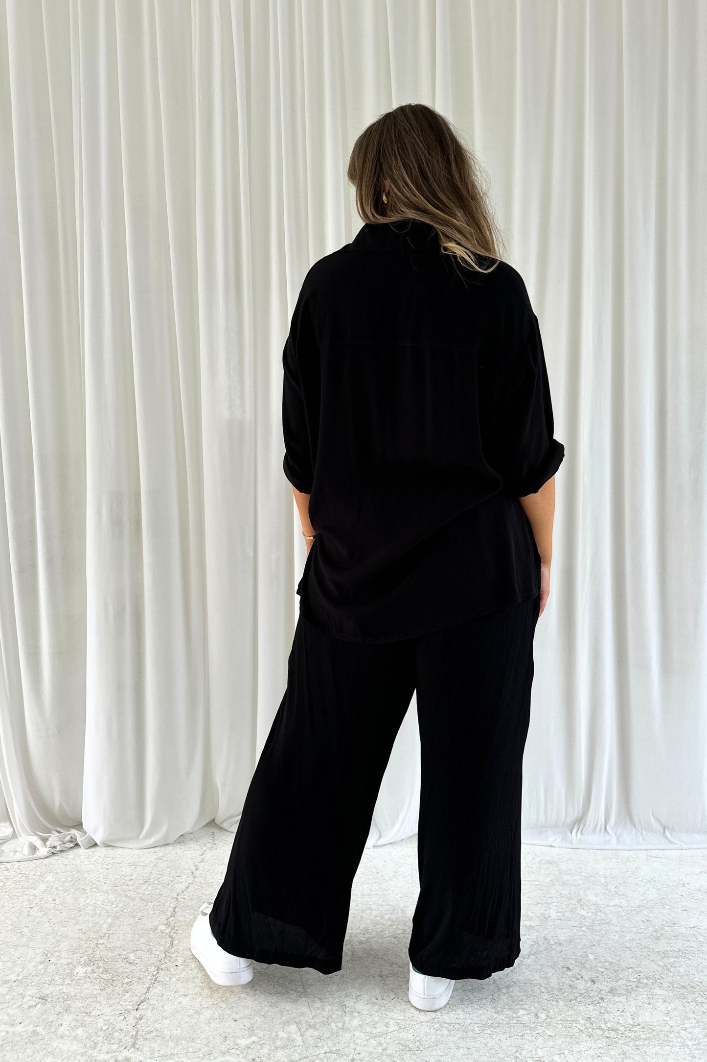 Adele Wide Leg Pants in Black