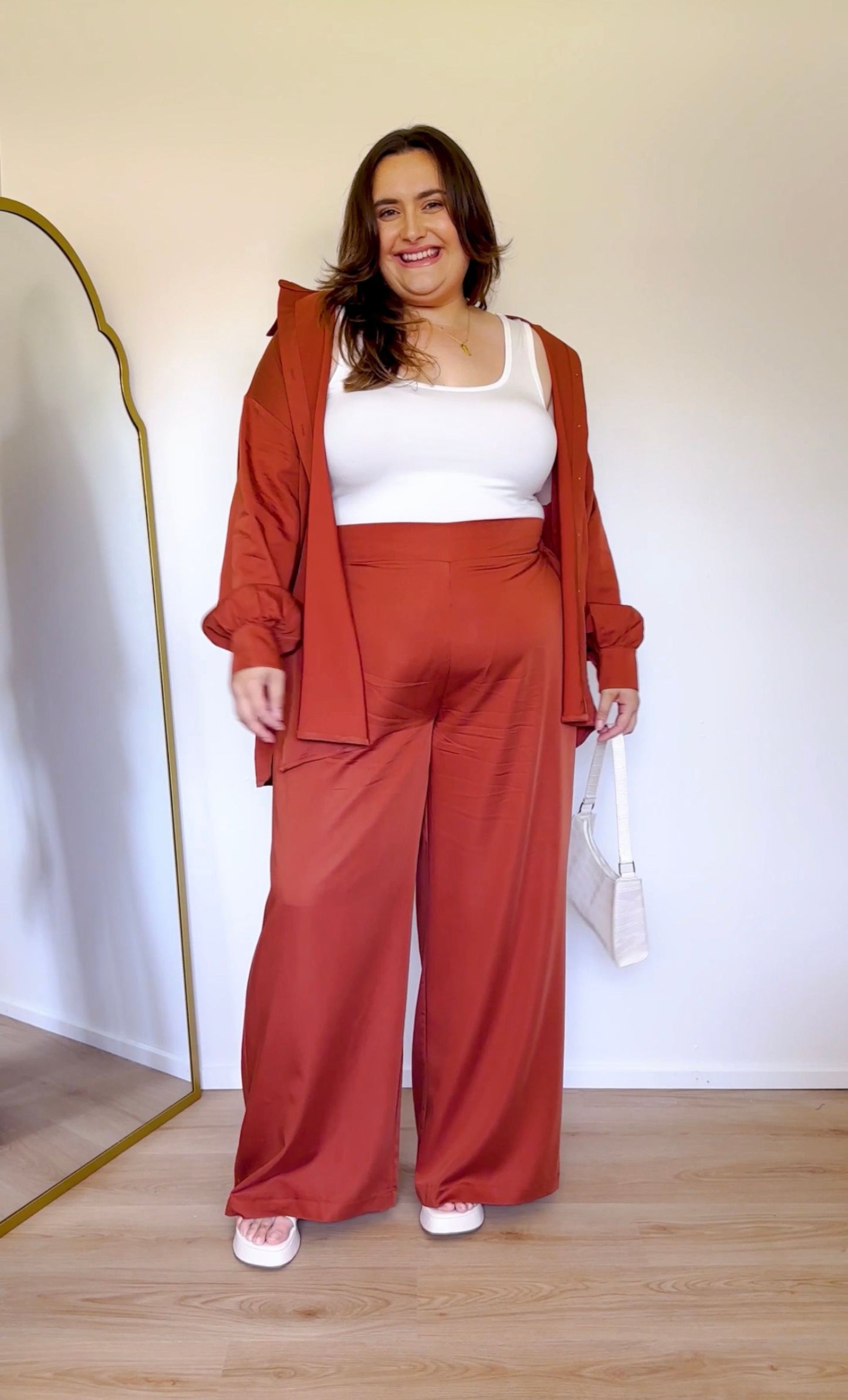 Adele Chocolate Pants & Katie Crop Top Set