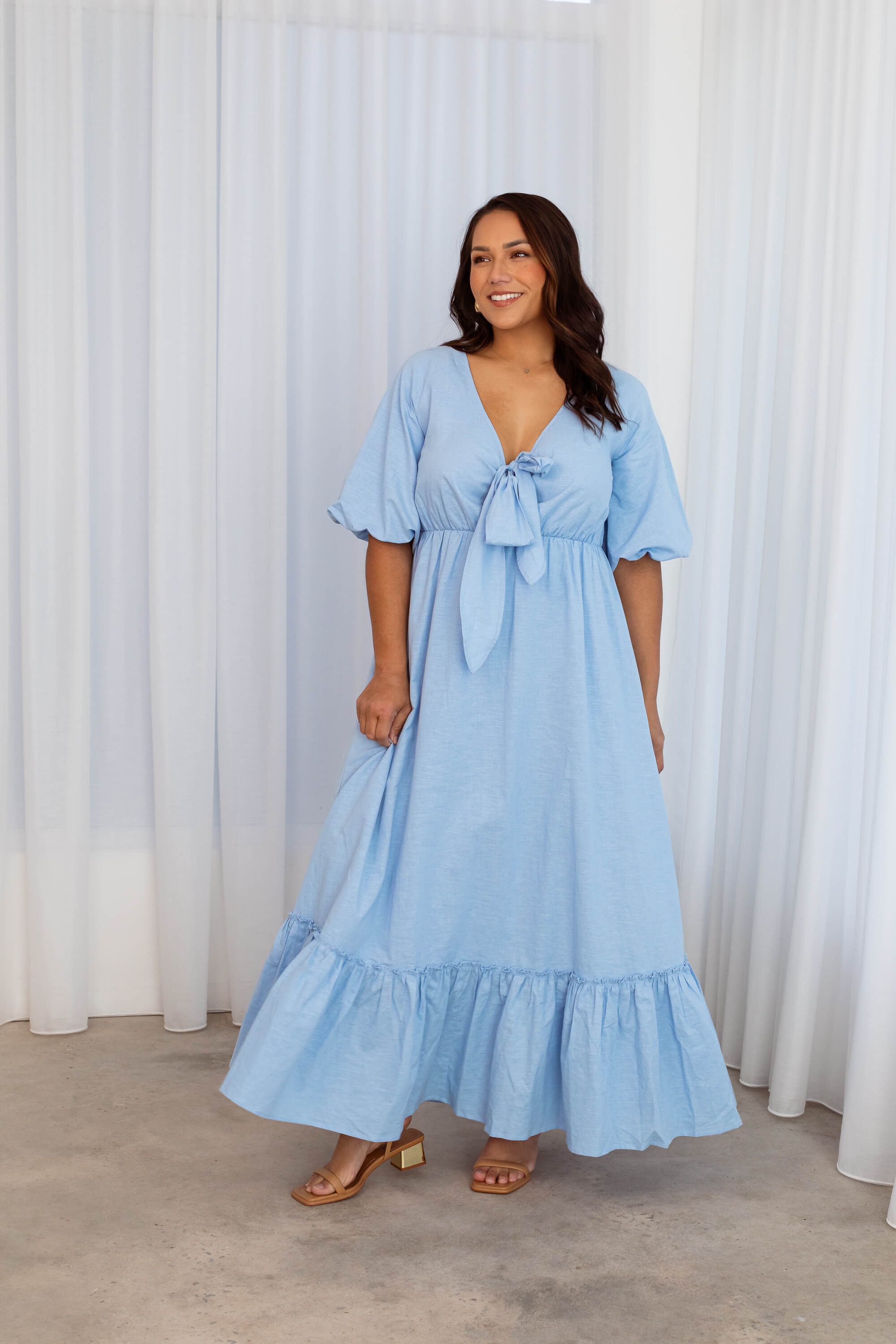 Tara Maxi Dress in Pastel Blue Dani Marie AU