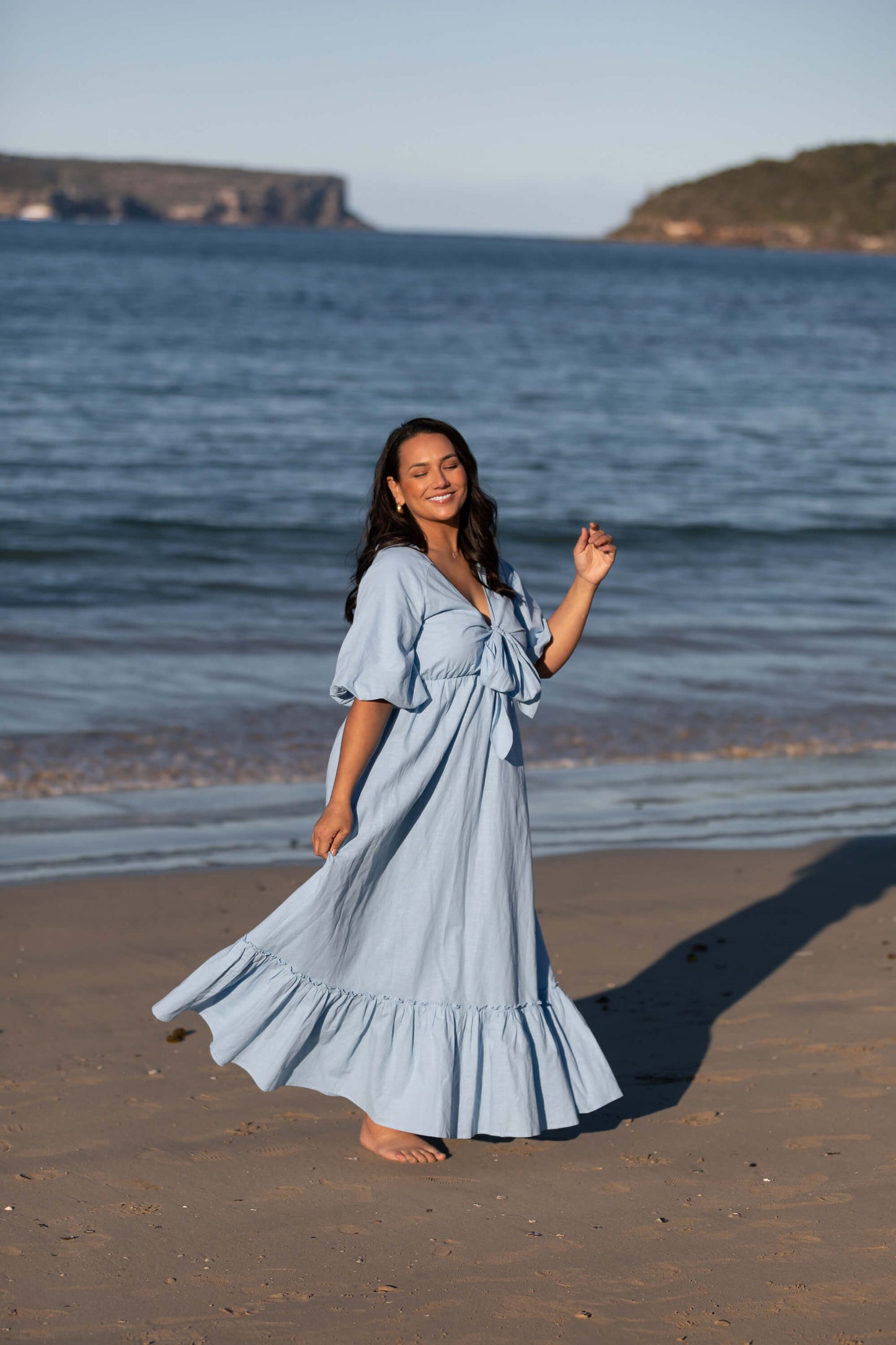 Tara Maxi Dress in Pastel Blue