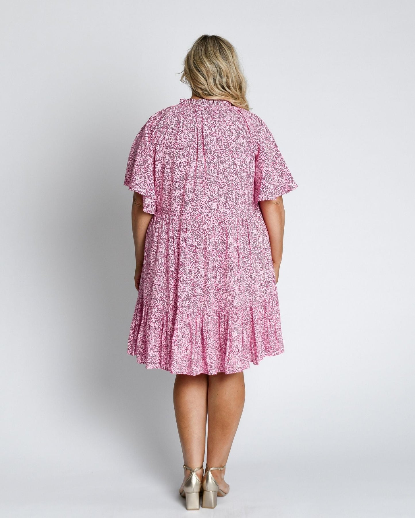 Jamie Short Sleeve Play Dress in Abstract Plum - Dani Marie US
